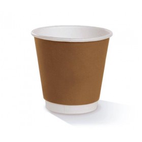 8oz Biodegradable Double Wall Coffee Cup One Lid Fits All