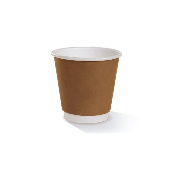 8oz Biodegradable Double Wall Coffee Cup One Lid Fits All