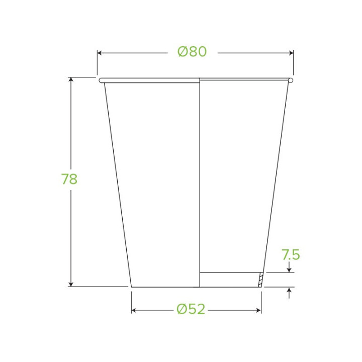 6oz Aqueous Single Wall BioCup Black  1000 pcs
