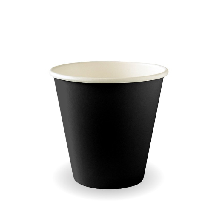 8oz (90mm) Aqueous Single Wall BioCup Black  1000 pcs