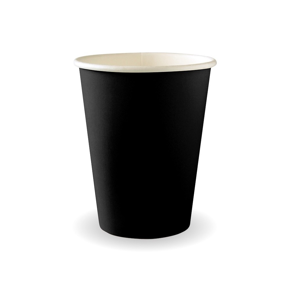 12oz Aqueous Single Wall BioCup Black  1000 pcs