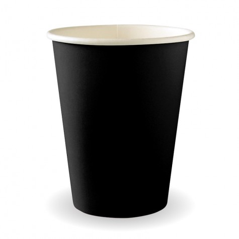 12oz Aqueous Single Wall BioCup Black  1000 pcs