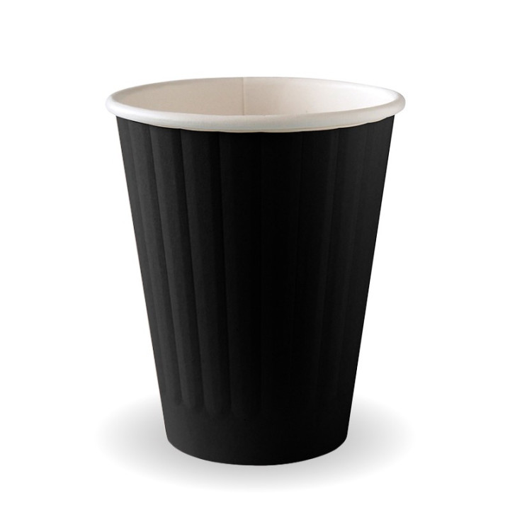 8oz Aqueous Double Wall BioCup Black  1000 pcs