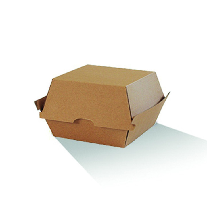 Burger Box - Brown Corrugated Kraft - Plain  250 pcs