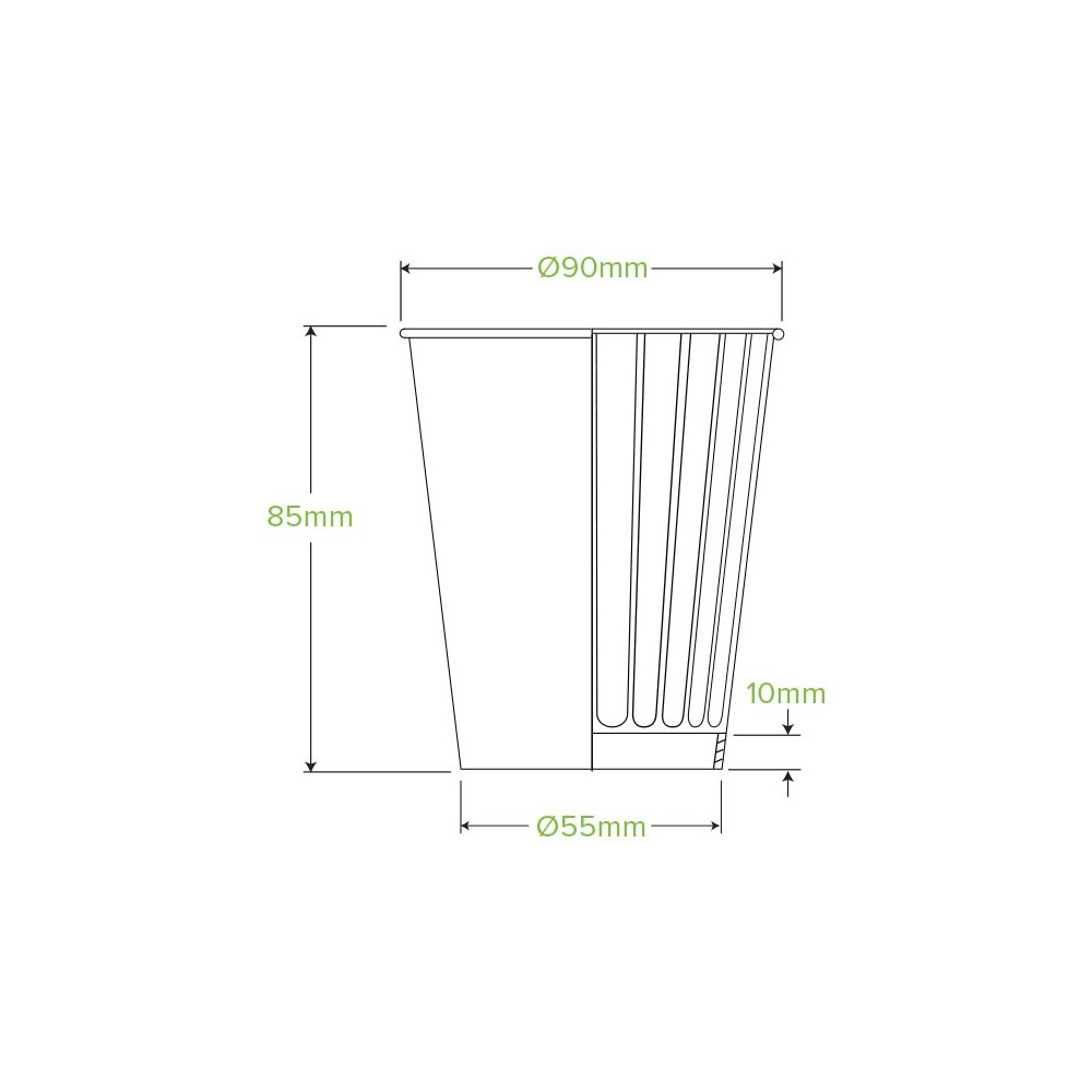 8oz (90mm) Aqueous Double Wall BioCup Black 1000 pcs
