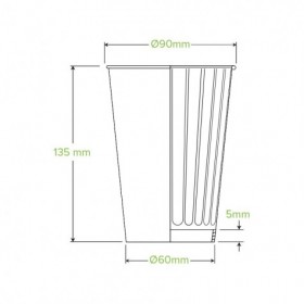 16oz Aqueous Double Wall BioCup Black  600 pcs