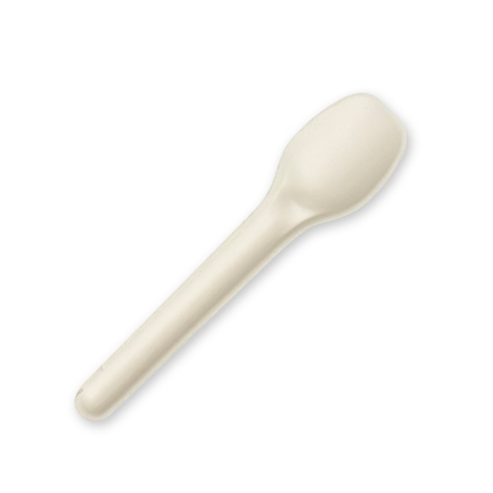 11cm Sugarcane Tea Spoon - White   3000 pcs