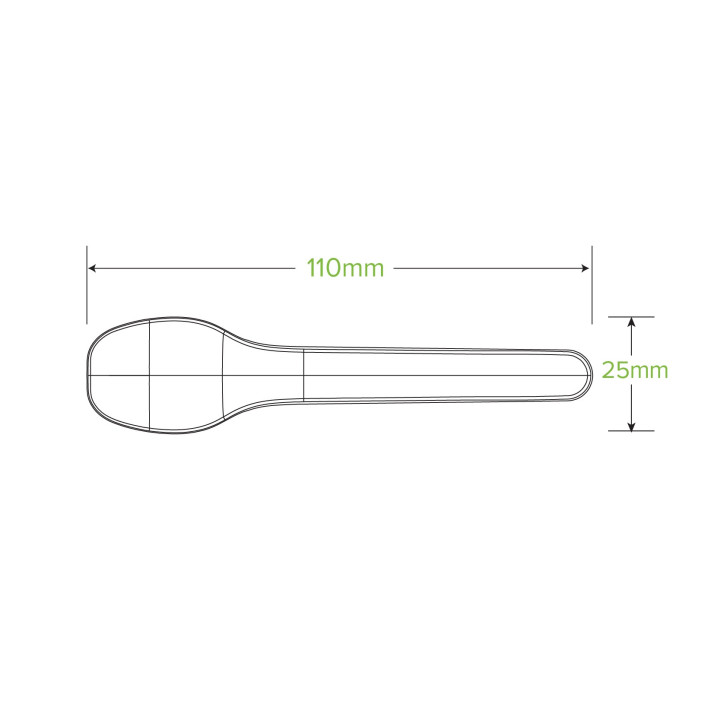 11cm Sugarcane Tea Spoon - White   3000 pcs
