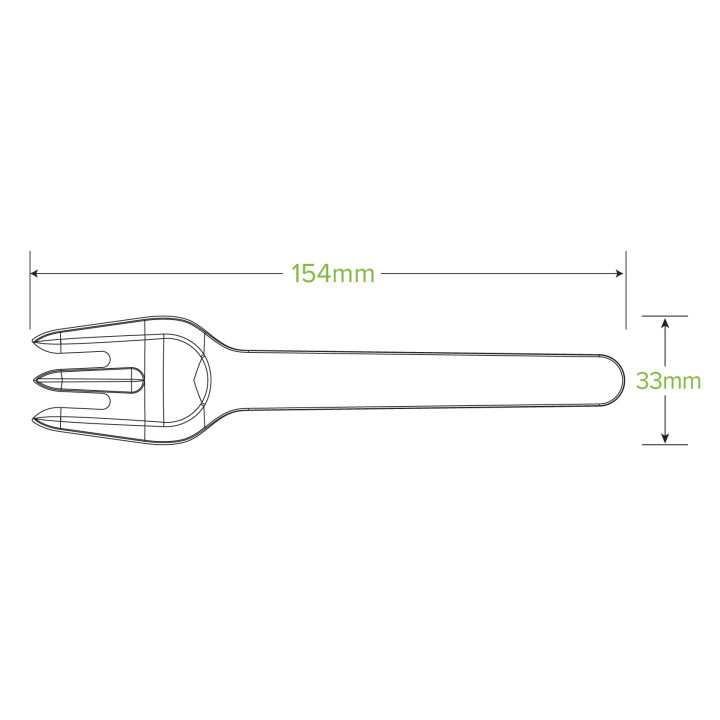 15.4cm Sugarcane Fork - White   1000 pcs