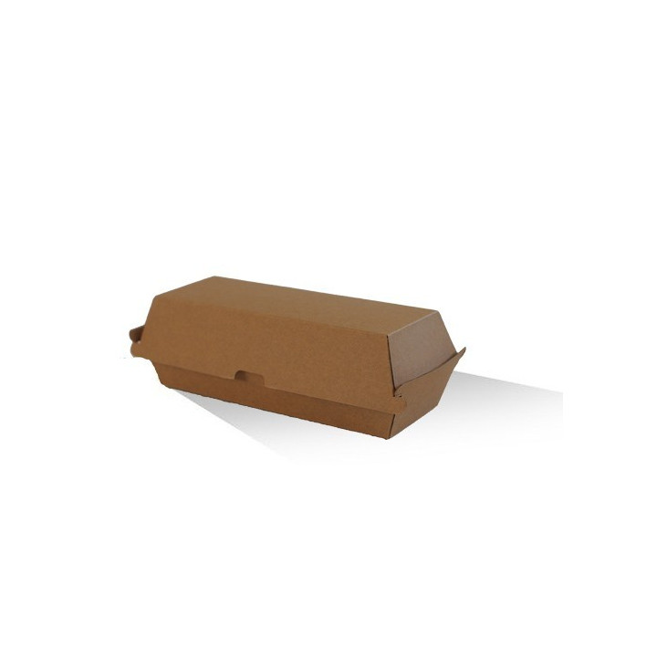 Hot Dog Box - Brown Corrugated Kraft - Plain  200 pcs