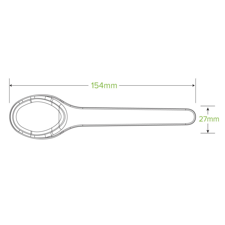 15.4cm Sugarcane Spoon - White   1000 pcs