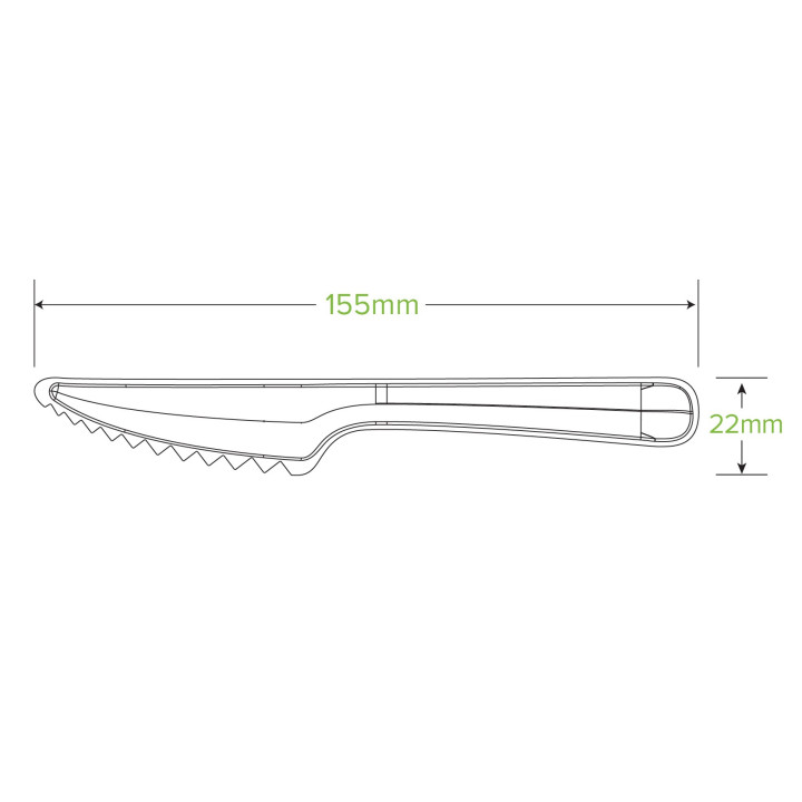 15.5cm Sugarcane Knife - White   1000 pcs