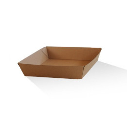 Takeaway Tray Square (178x178x45) Corrugated Kraft Plain  250 pcs