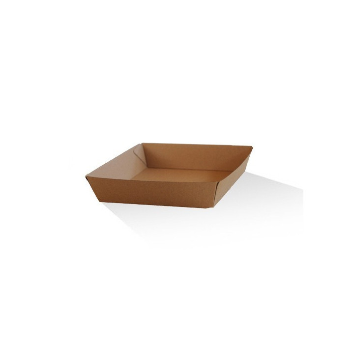 Takeaway Tray Square (178x178x45) Corrugated Kraft Plain  250 pcs