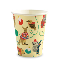 8oz Single Wall Bio Coffee Cup Christmas  1000 Pcs
