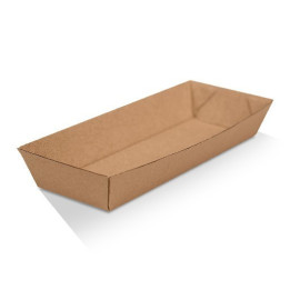Hot Dog Tray / Brown Corrugated Kraft / Plain