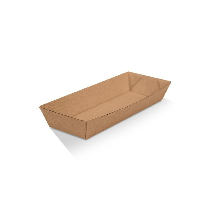 Hot Dog Tray / Brown Corrugated Kraft / Plain