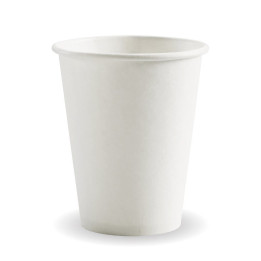 8oz PHA Single Wall Hot Paper BioCup - White  1000 pcs