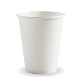 8oz PHA Single Wall Hot Paper BioCup - White  1000 pcs