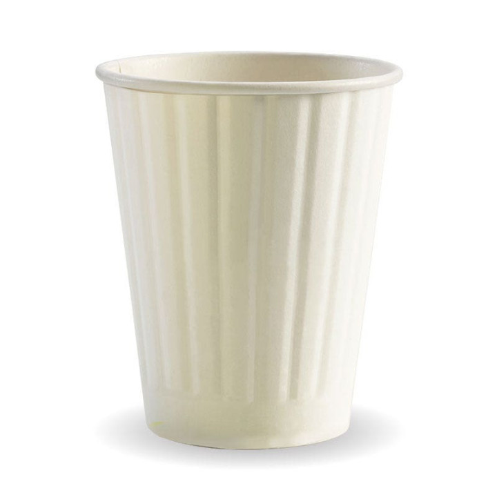 12oz PHA Duble Wall Hot Paper BioCup - White  500 pcs