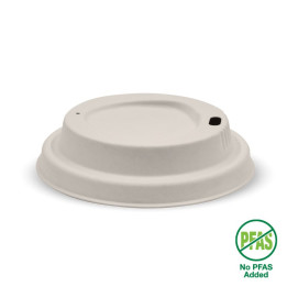 Pulp lid for 8oz Coffee Cups - Natural  1000 pcs