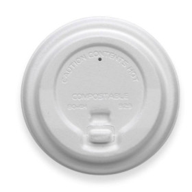 Reclosable pulp lid for 8oz Coffee Cups - White  1000 pcs