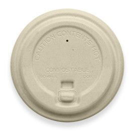 Reclosable pulp lid for 12-16-20oz Coffee Cups - Natural  1000 pcs