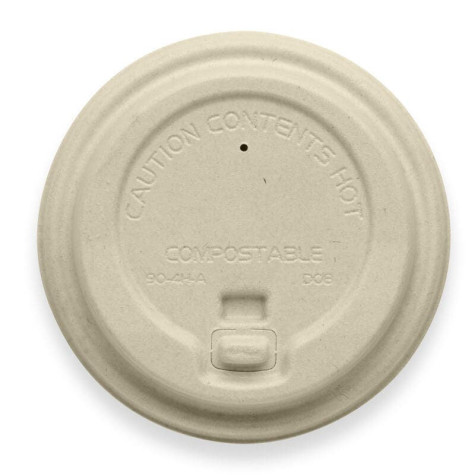 Reclosable pulp lid for 12-16-20oz Coffee Cups - Natural  1000 pcs