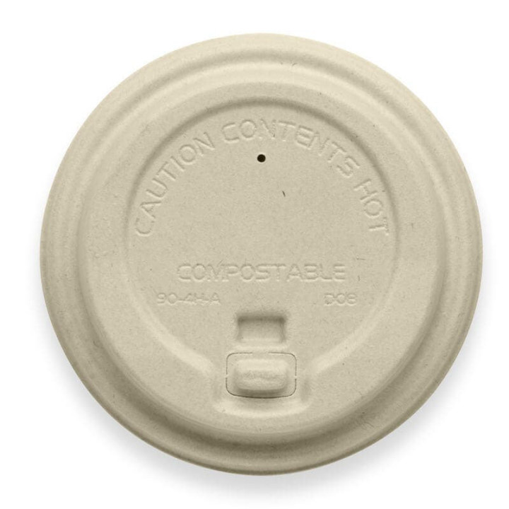 Reclosable pulp lid for 12-16-20oz Coffee Cups - Natural  1000 pcs