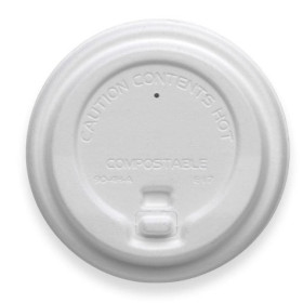 Reclosable pulp lid for 12-16-20oz Coffee Cups - White  1000 pcs