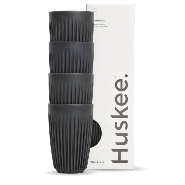 12oz HuskeeCup and lid - Charcoal  48 pcs