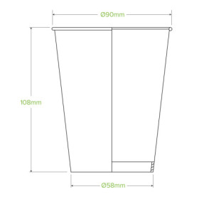 12oz Cold Paper Cup - White  1000 pcs