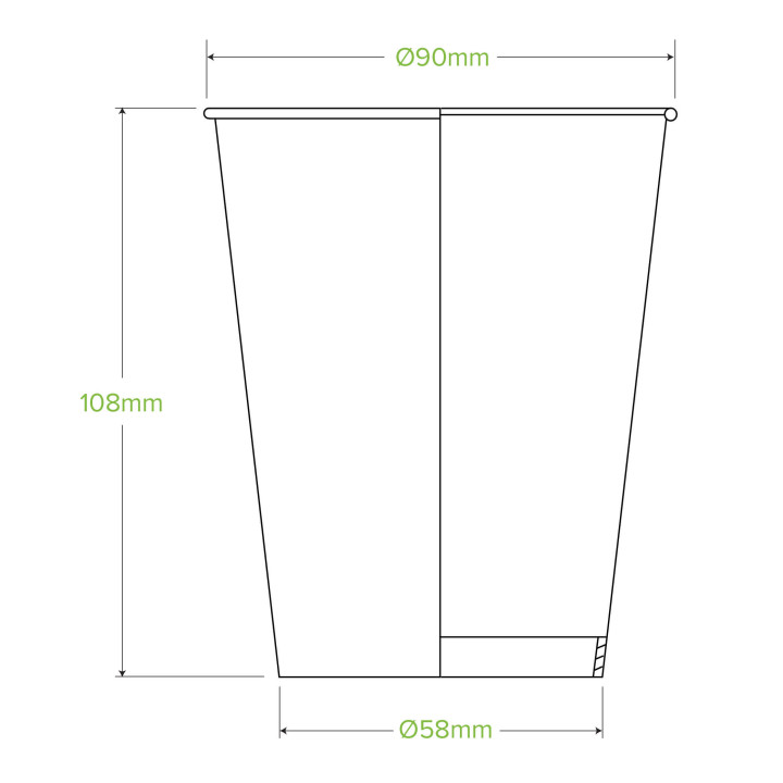 12oz Cold Paper Cup - White  1000 pcs