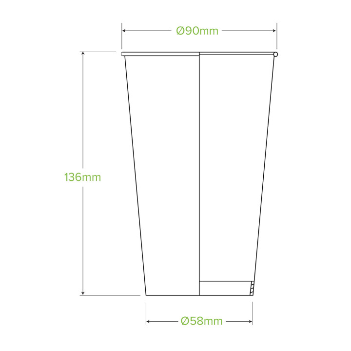 16oz Cold Paper Cup - White  1000 pcs