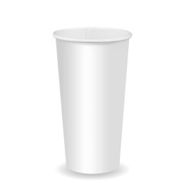20oz Cold Paper Cup - White  1000 pcs
