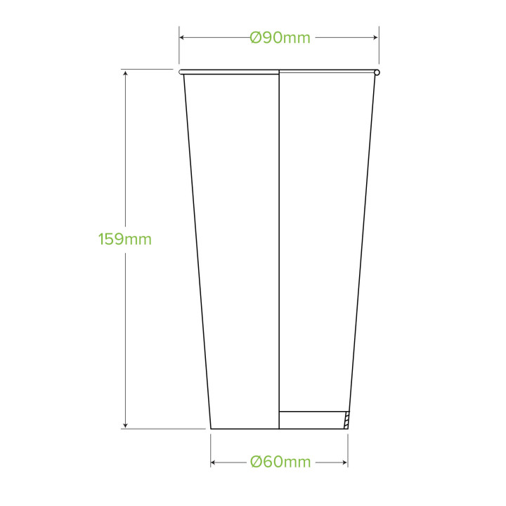 20oz Cold Paper Cup - White  1000 pcs