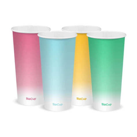 22oz Cold Paper Cup - Coloured  1000 pcs