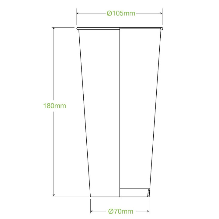 32oz Cold Paper Cup - Green Fade  500 pcs