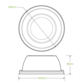 BioCane Dome wide hole lid for Cold Paper Cups - White  1380 pcs