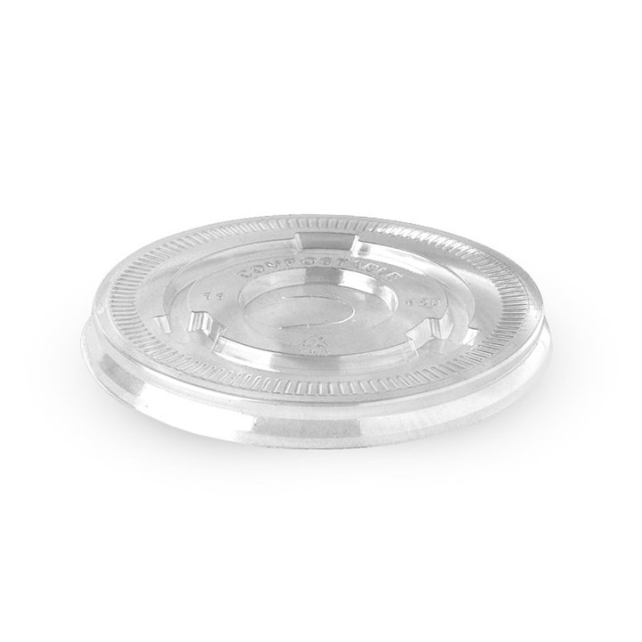 PLA Flat lid for 12-22oz Cold Paper Cups - straw slot  1000 pcs