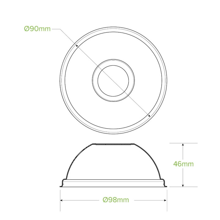 PLA Dome lid for 12-22oz Cold Paper Cups - straw slot  1000 pcs