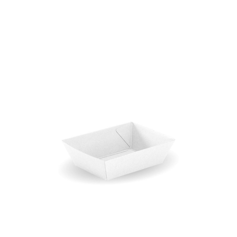 Small Salad / Sandwich/Tacos Tray 131 x 91 x 50mm - FSC Certified - White  500 pcs