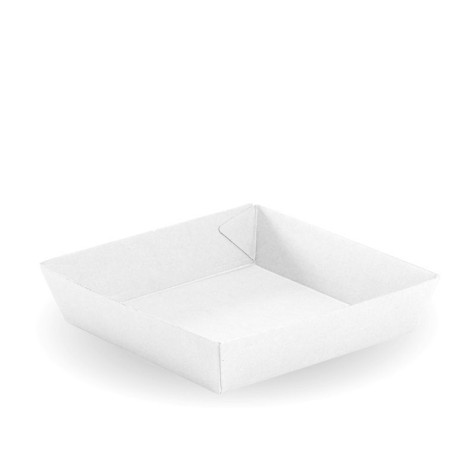 Square Salad / Sandwich/Tacos Tray 178 x 178 x 45mm - FSC Certified - White  240 pcs