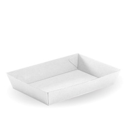 Large Salad / Sandwich/Tacos Tray 228 x 152 x 45mm - FSC Certified - White  250 pcs