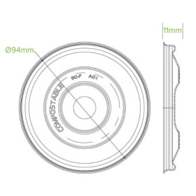 Pulp Lid for 8oz BioBowl - White  1000 pcs