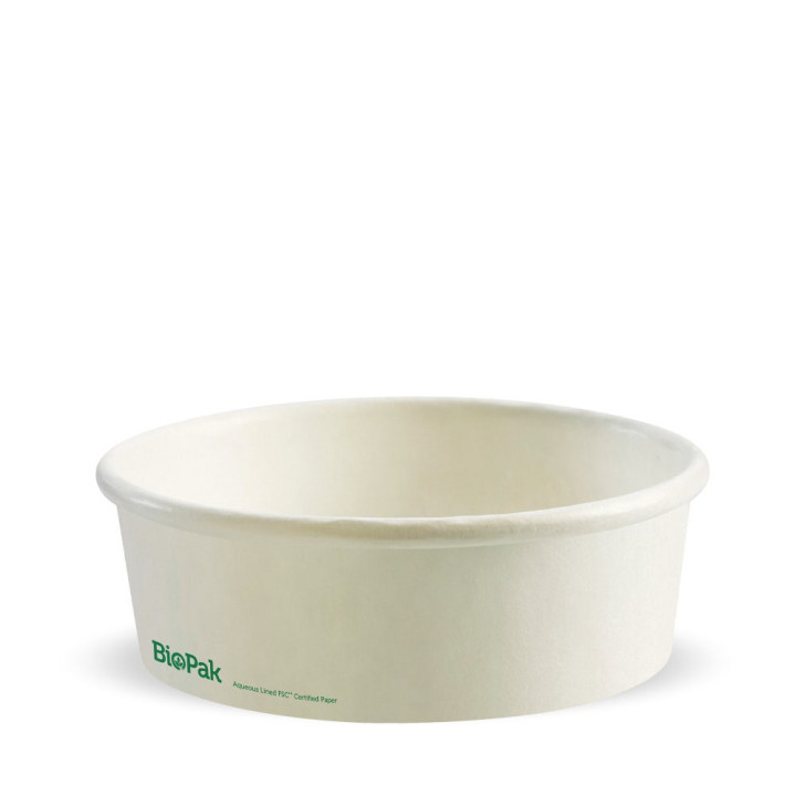 500ml Aqueous Coated BioBowl - White  400 pcs