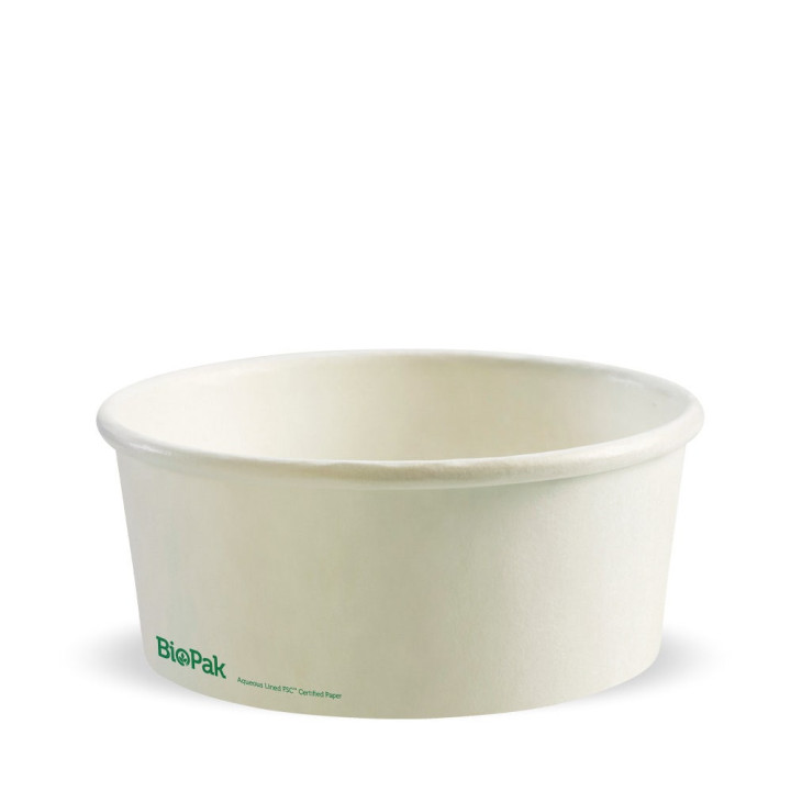 750ml Aqueous Coated BioBowl - White  400 pcs