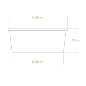 750ml Aqueous Coated BioBowl - White  400 pcs