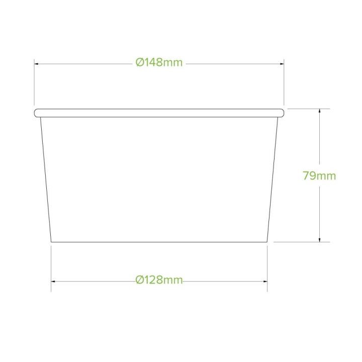 1000ml Aqueous Coated BioBowl - White  400 pcs