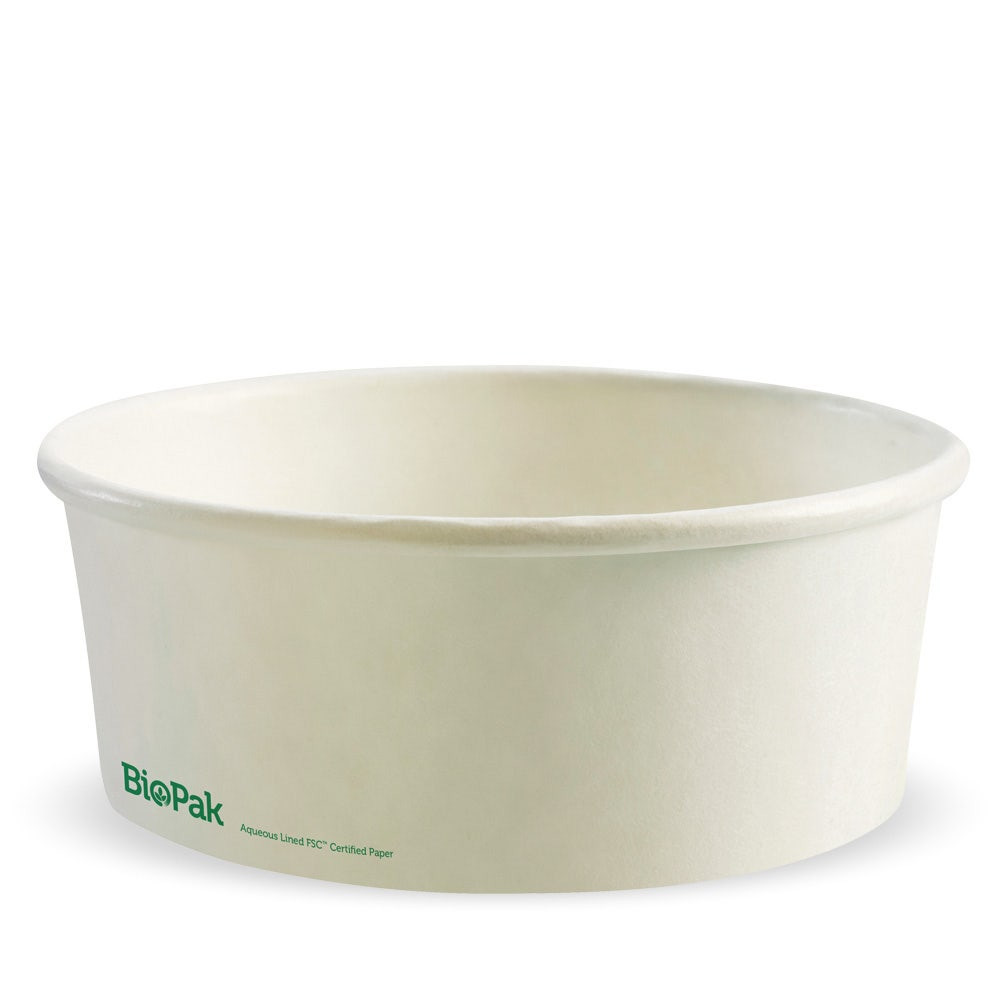 1300ml Aqueous Coated BioBowl - White  200 pcs